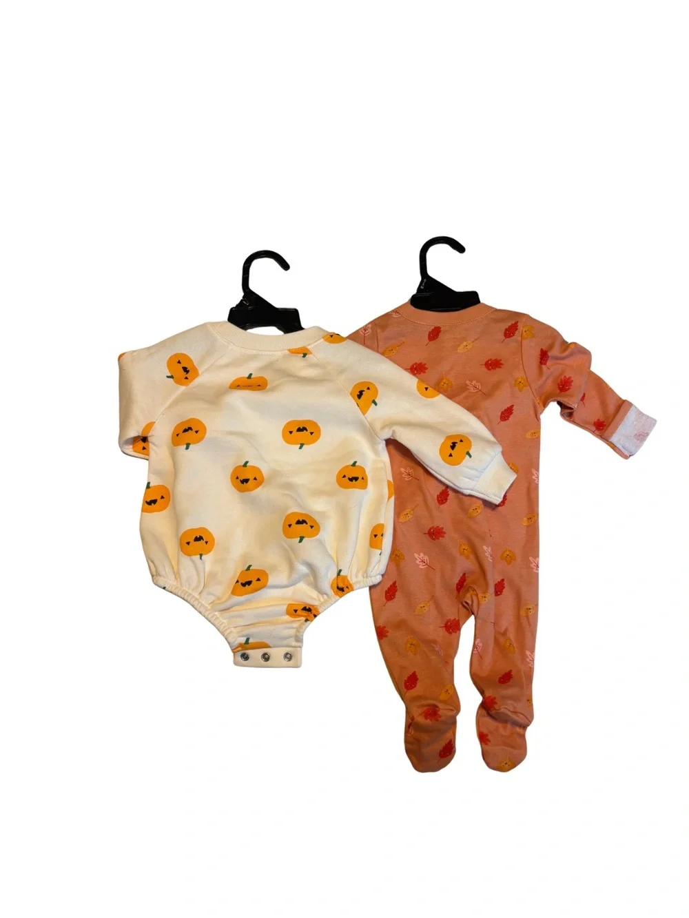 Old Navy Kids Pumpkin & Leaf One-Piece Set of 2 - White & Rust